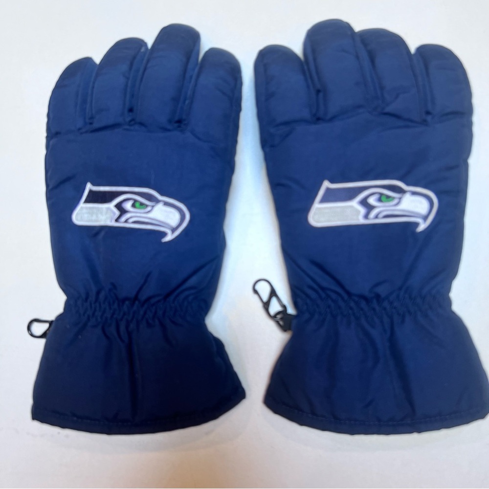 Seattle Seahawks Unisex Nylon Ski Gloves NFL Team Apparel Large  Blue